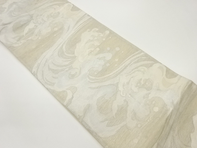  紗 荒波尽くし模様織出し袋帯